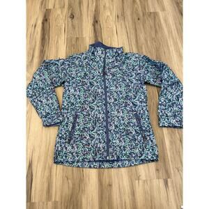 Columbia floral print zip-up jacket interchange blue purple Outgrown Youth L